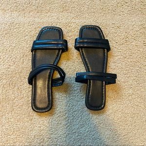 Black Flat Strappy Sandal